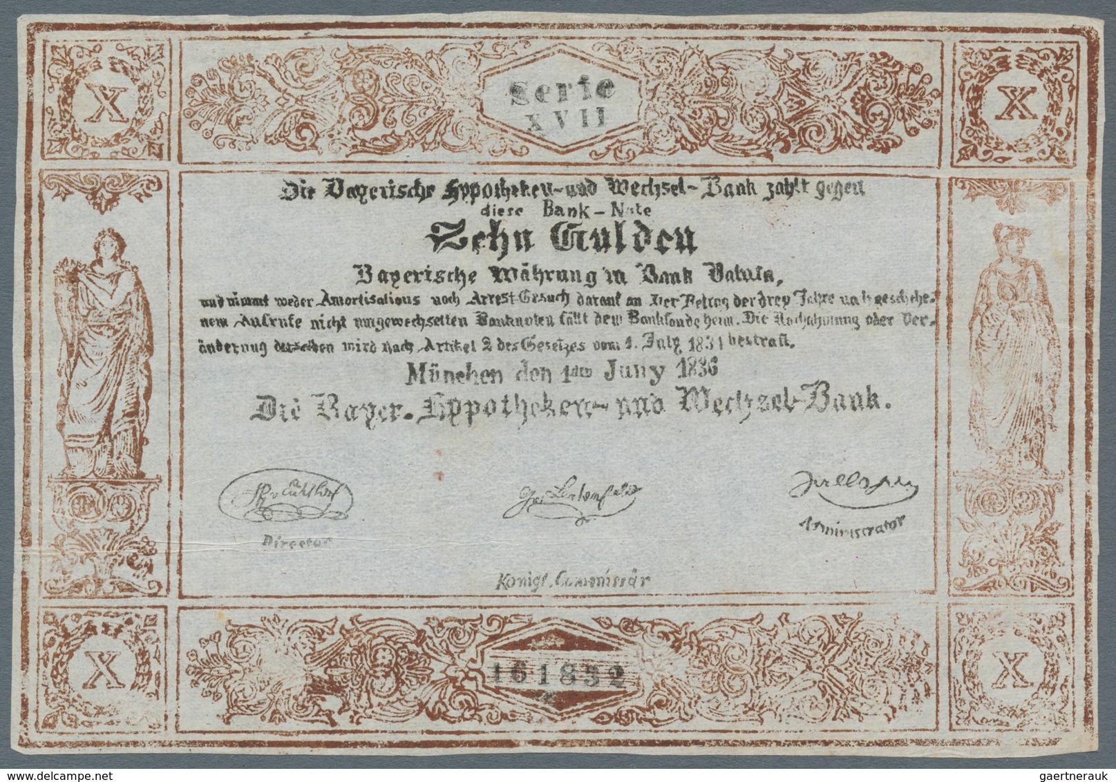 Deutschland - Altdeutsche Staaten: Bayern, Zeitgenössische Fälschung Einer Banknote Bayerische Hypot - [ 1] …-1871 : Stati Tedeschi