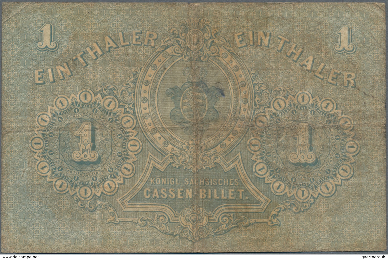 Deutschland - Altdeutsche Staaten: Königlich Sächsisches Cassen-Billet 1 Taler 1867, PiRi A396, Schö - [ 1] …-1871 : Estados Alemanes