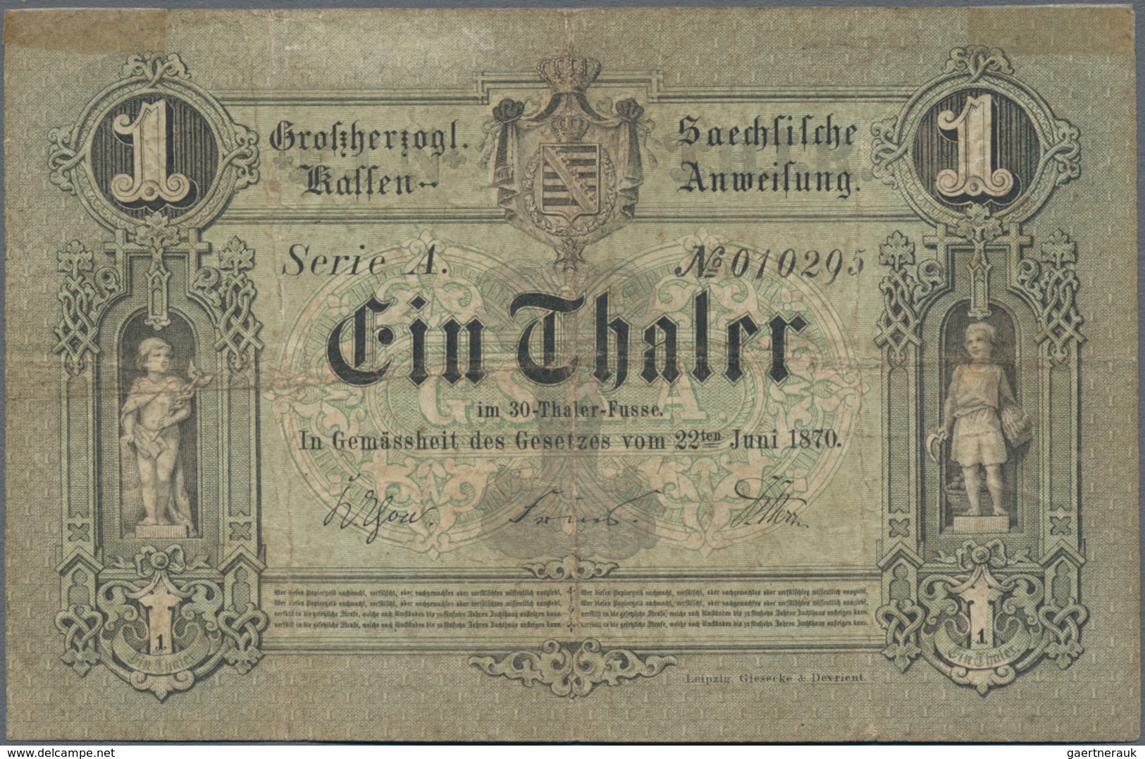 Deutschland - Altdeutsche Staaten: Großherzogtum Sachsen-Weimar-Eisenach - Großherzogl. Sächsische K - [ 1] …-1871 : German States