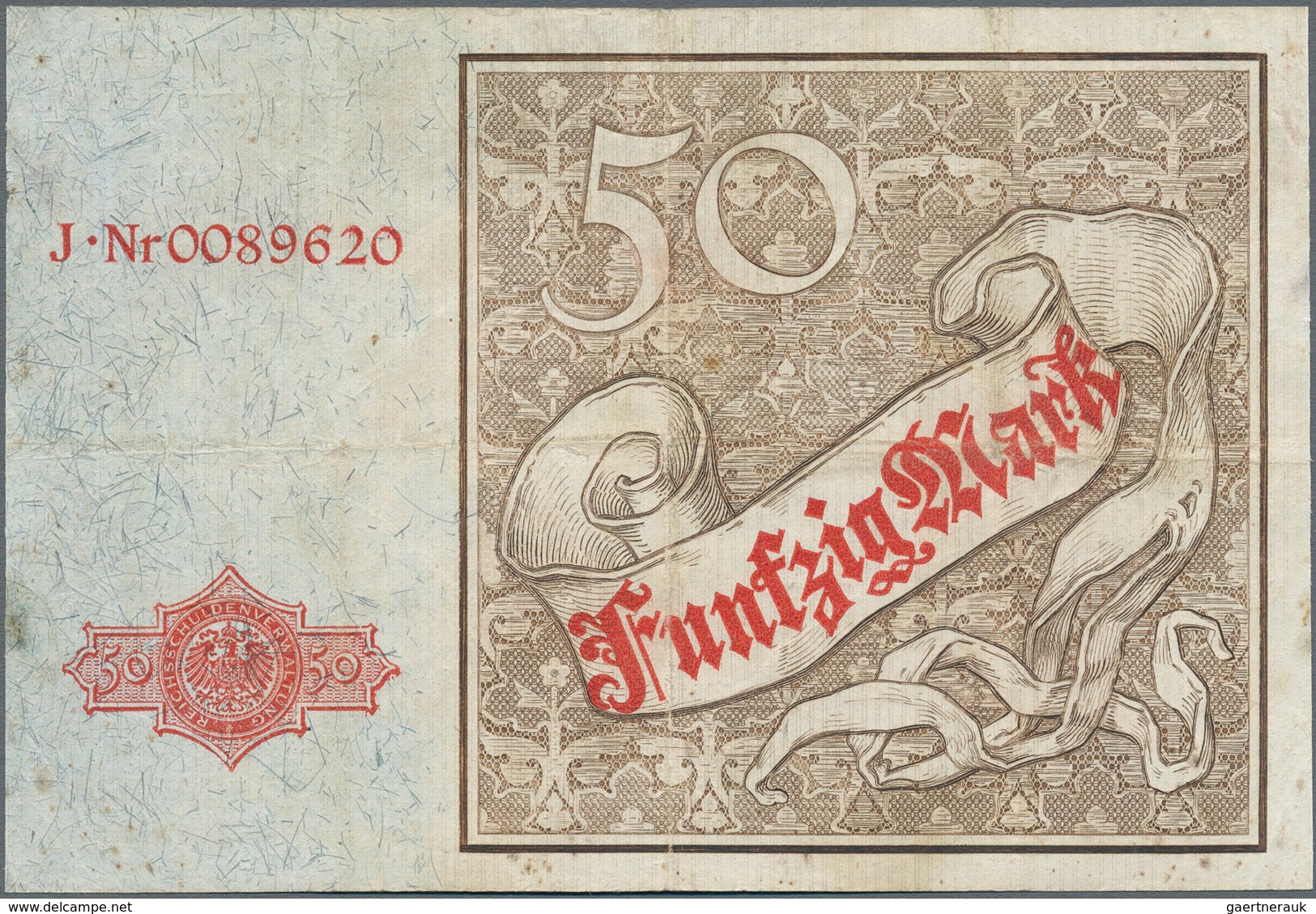 Deutschland - Deutsches Reich Bis 1945: Reichskassenschein 50 Mark Vom 10. Januar 1882, Ro.8, Eine D - Other & Unclassified