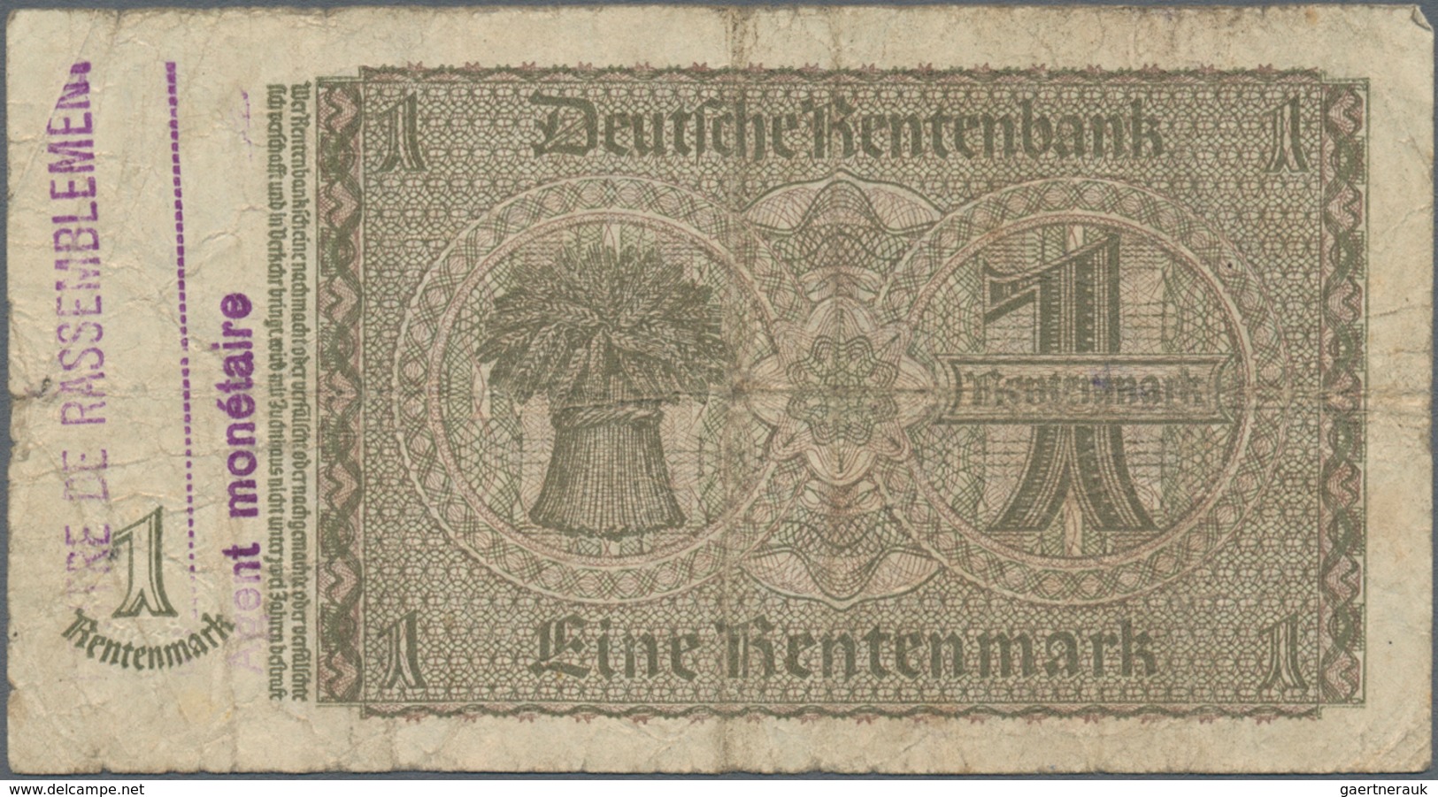 Deutschland - Deutsches Reich Bis 1945: Kleines Lot Mit 12 Belgischen Abstempelungen Auf 1 Rentenmar - Otros & Sin Clasificación