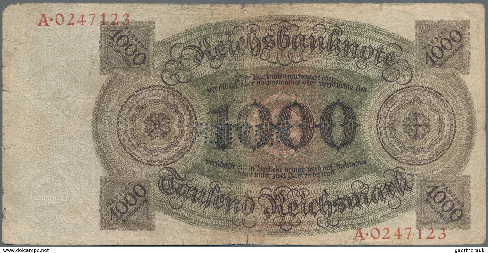 Deutschland - Deutsches Reich Bis 1945: Lot Mit 4 X 1000 Reichsmark Holbein Serie 1924, Mit UDr./Ser - Other & Unclassified