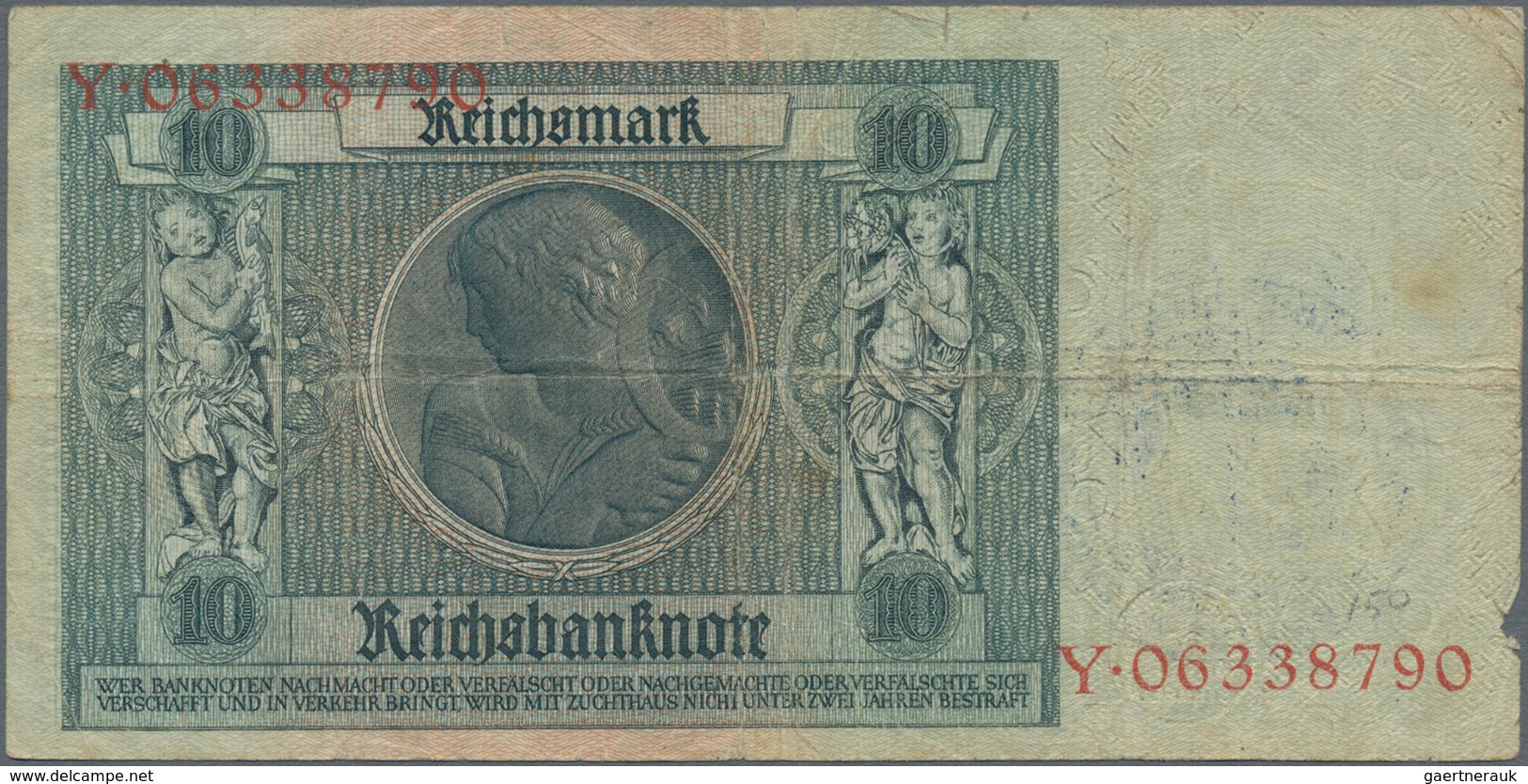 Deutschland - Deutsches Reich Bis 1945: Großes Lot Mit 25 Belgischen Abstempelungen Auf 10 Reichsmar - Altri & Non Classificati