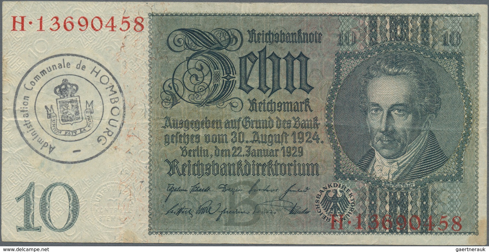 Deutschland - Deutsches Reich Bis 1945: Großes Lot Mit 25 Belgischen Abstempelungen Auf 10 Reichsmar - Other & Unclassified