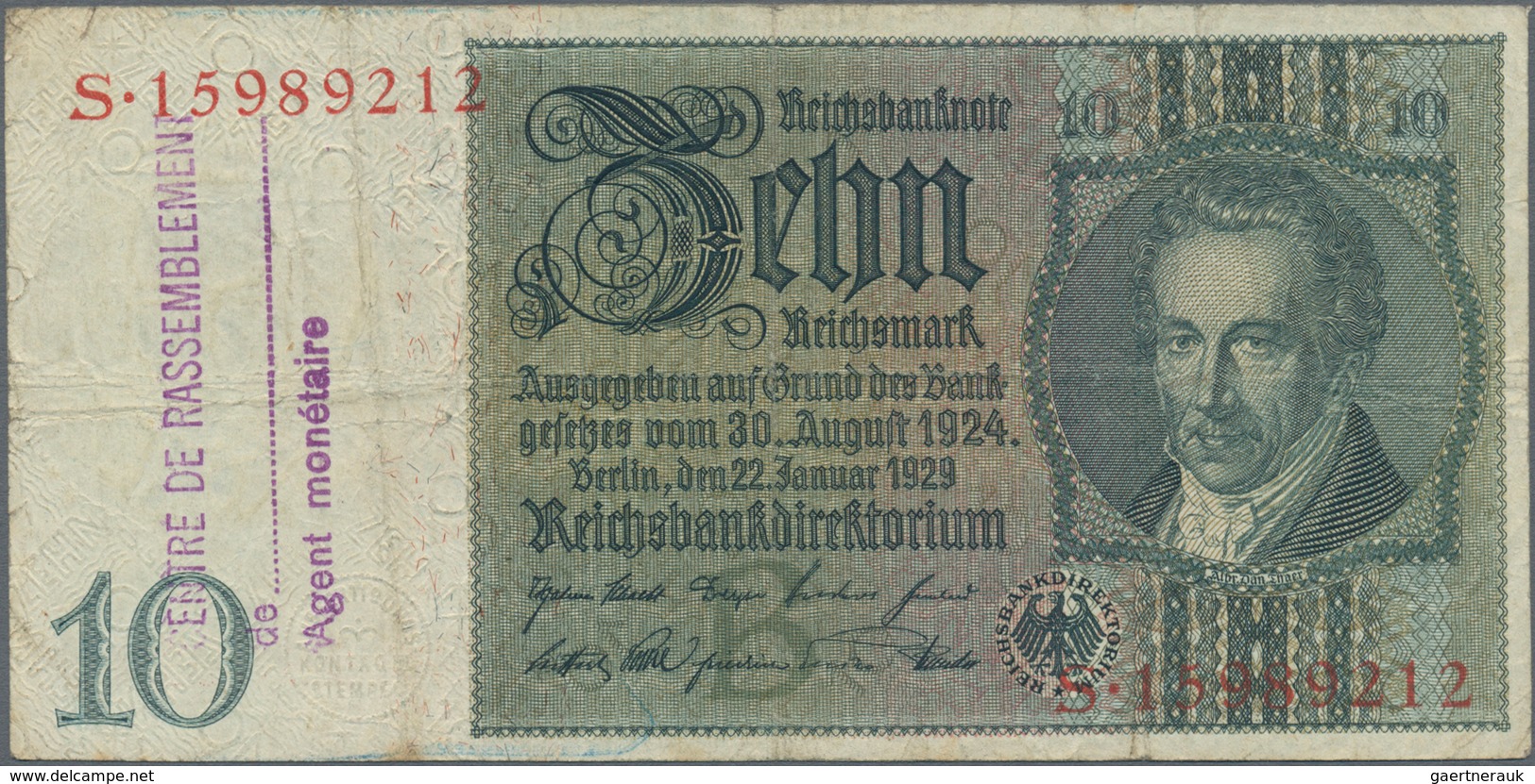 Deutschland - Deutsches Reich bis 1945: Großes Lot mit 25 belgischen Abstempelungen auf 10 Reichsmar