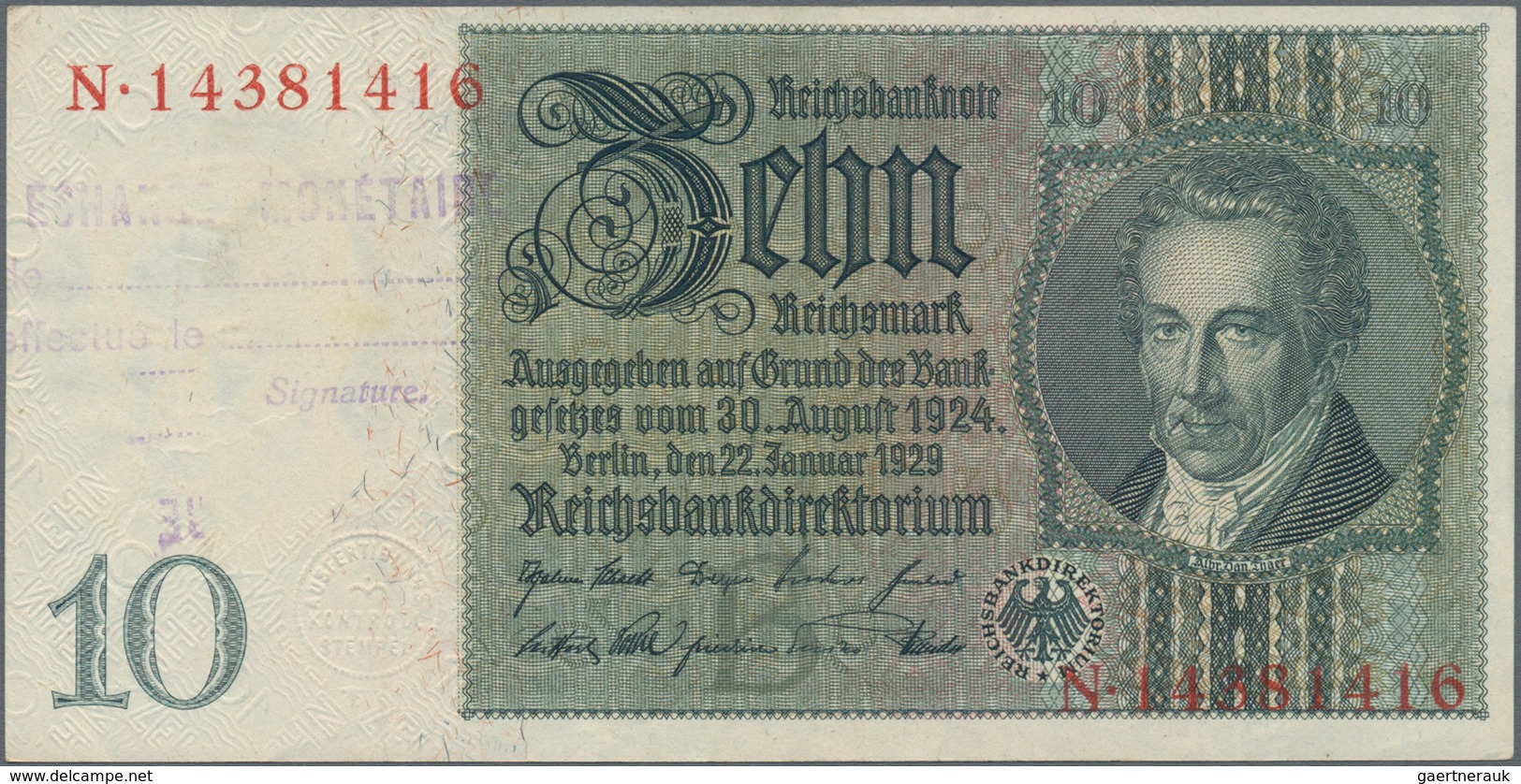 Deutschland - Deutsches Reich bis 1945: Großes Lot mit 25 belgischen Abstempelungen auf 10 Reichsmar