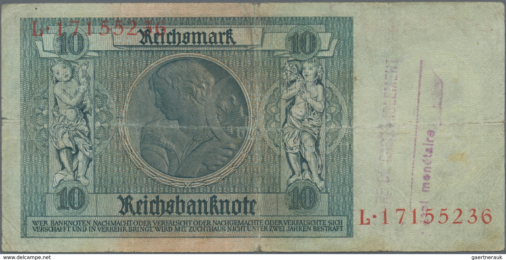 Deutschland - Deutsches Reich bis 1945: Großes Lot mit 25 belgischen Abstempelungen auf 10 Reichsmar