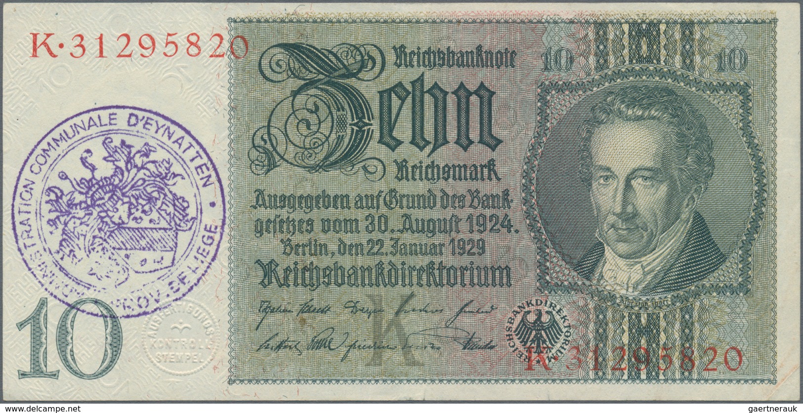 Deutschland - Deutsches Reich bis 1945: Großes Lot mit 25 belgischen Abstempelungen auf 10 Reichsmar