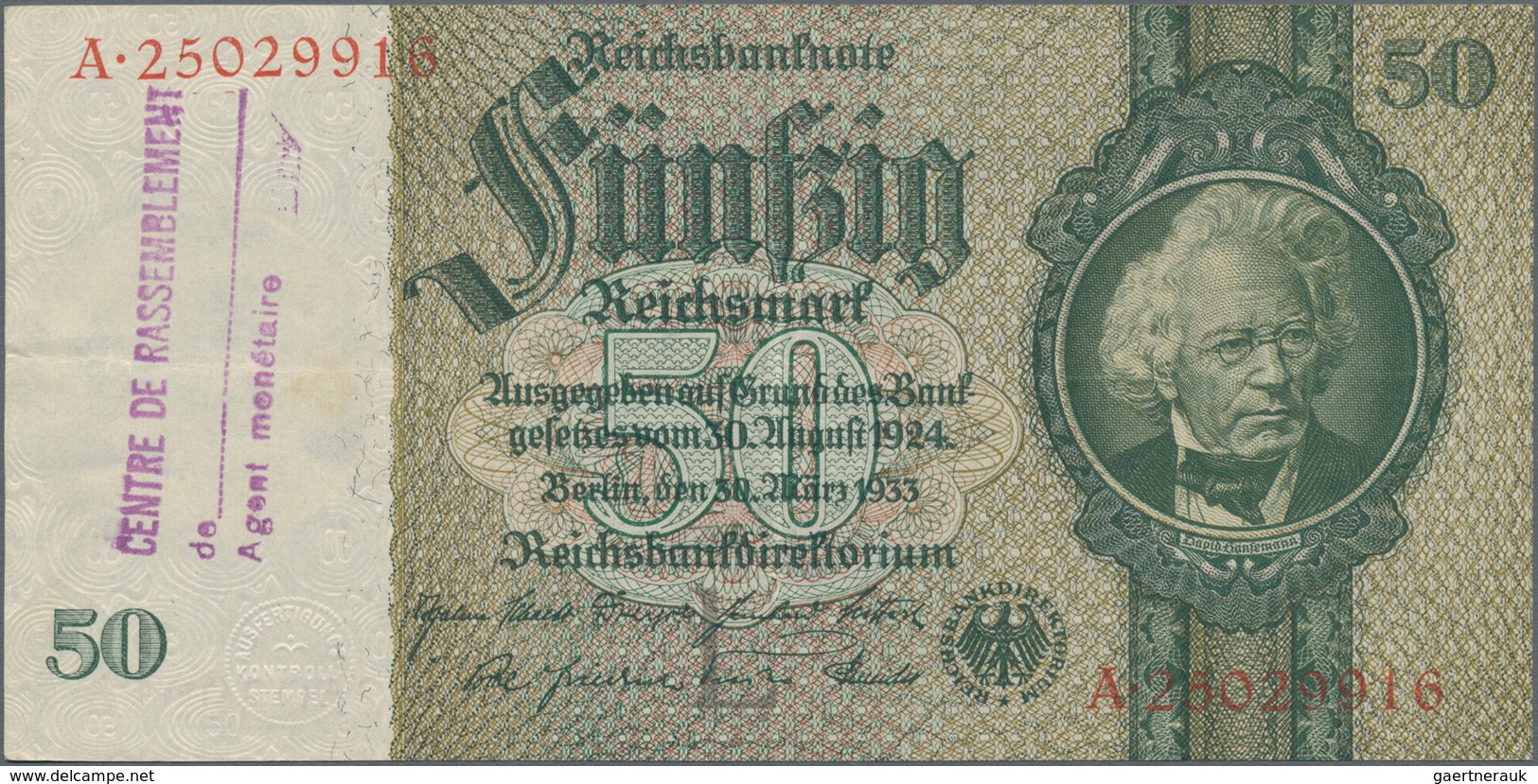 Deutschland - Deutsches Reich Bis 1945: Großes Lot Mit 15 Belgischen Abstempelungen Auf 50 Reichsmar - Sonstige & Ohne Zuordnung