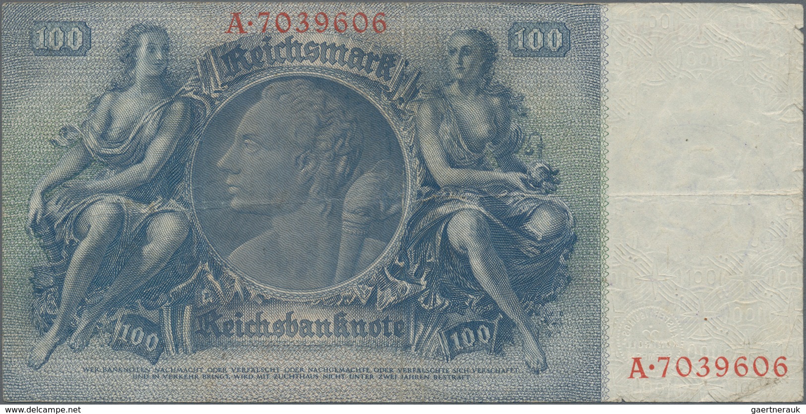 Deutschland - Deutsches Reich Bis 1945: Lot Mit 7 Belgischen Abstempelungen Auf 100 Reichsmark, Dabe - Altri & Non Classificati