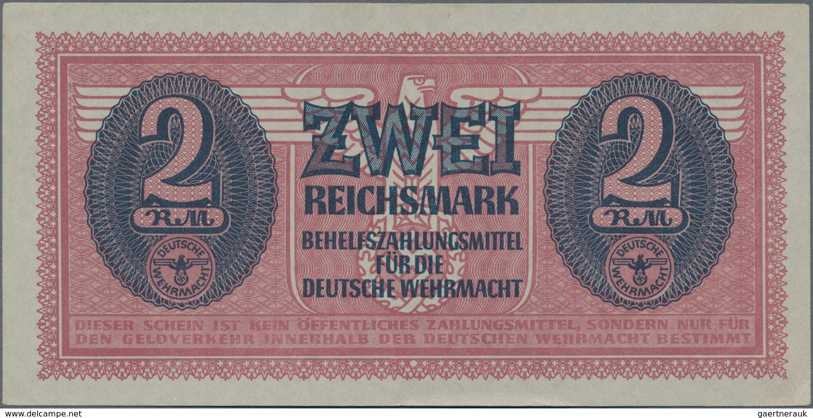 Deutschland - Deutsches Reich Bis 1945: 2 Reichsmark Behelfszahlungsmittel Für Die Deutsche Wehrmach - Andere & Zonder Classificatie