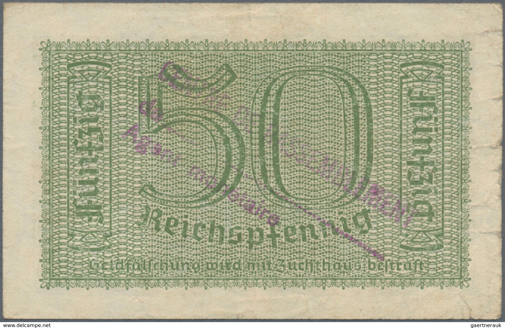 Deutschland - Deutsches Reich bis 1945: Kleines Lot mit 10 belgischen Abstempelungen auf 50 Reichspf