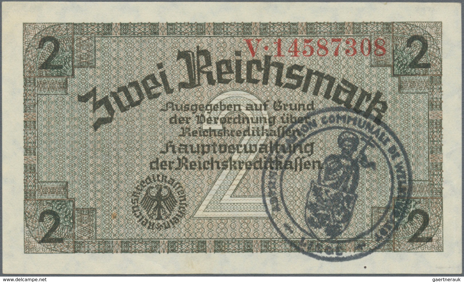 Deutschland - Deutsches Reich bis 1945: Kleines Lot mit 10 belgischen Abstempelungen auf 50 Reichspf