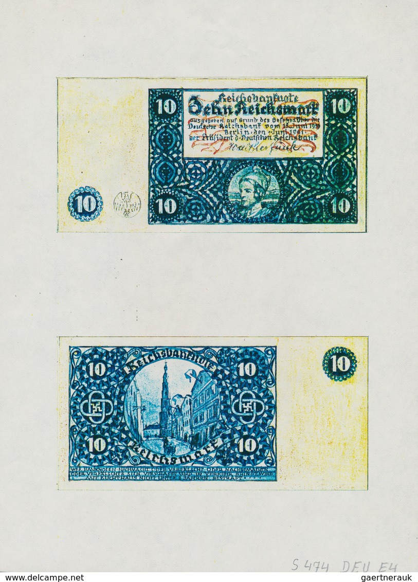 Deutschland - Deutsches Reich Bis 1945: Lot Mit 7 Farbkopien In Originalgröße Auf Normalpapier Der E - Altri & Non Classificati