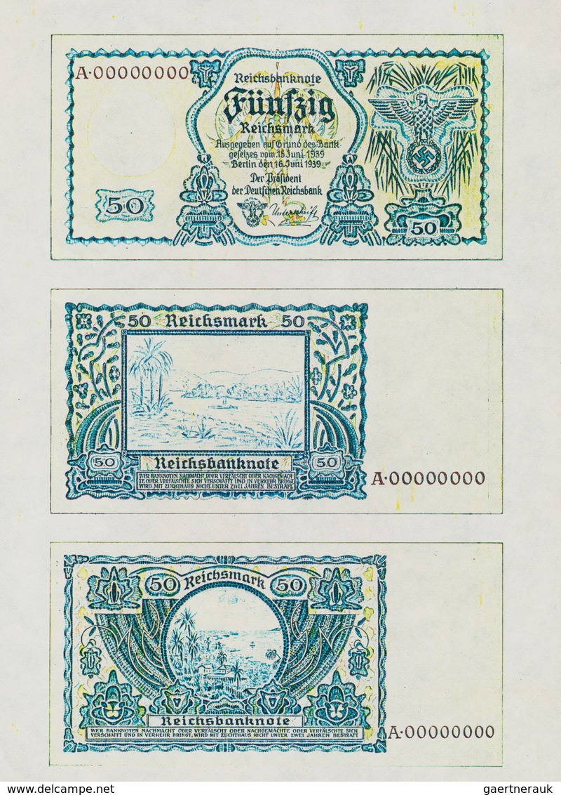 Deutschland - Deutsches Reich bis 1945: Lot mit 7 Farbkopien in Originalgröße auf Normalpapier der E