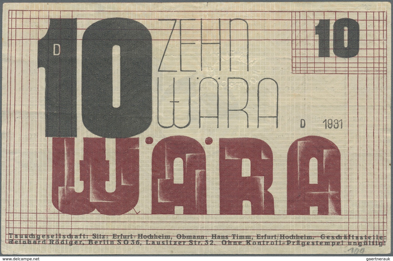 Deutschland - Deutsches Reich Bis 1945: Ulmer Wära, Set Mit 1/2, 2 X 1, 2, 5 Und 10 Wära 1931, Teils - Andere & Zonder Classificatie