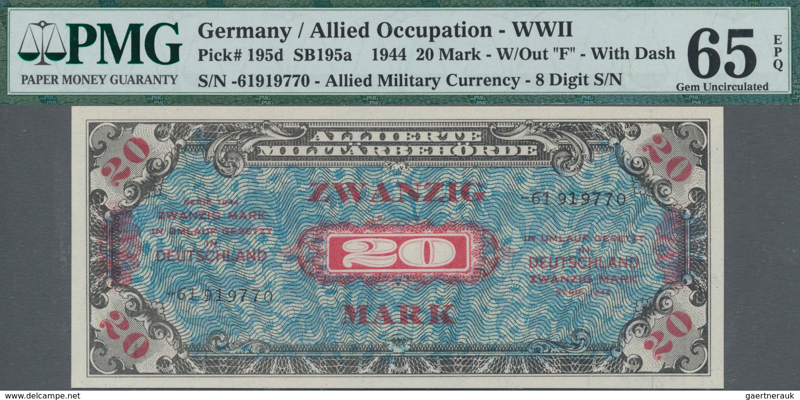 Deutschland - Alliierte Miltärbehörde + Ausgaben 1945-1948: Lot mit 11 Banknoten, dabei 3 x 20 Mark