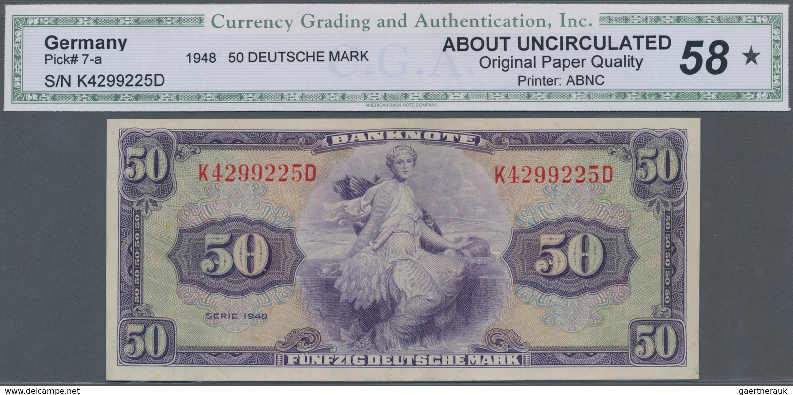 Deutschland - Bank Deutscher Länder + Bundesrepublik Deutschland: 50 Mark 1948 Ro. 242 In Erhaltung: - Sonstige & Ohne Zuordnung