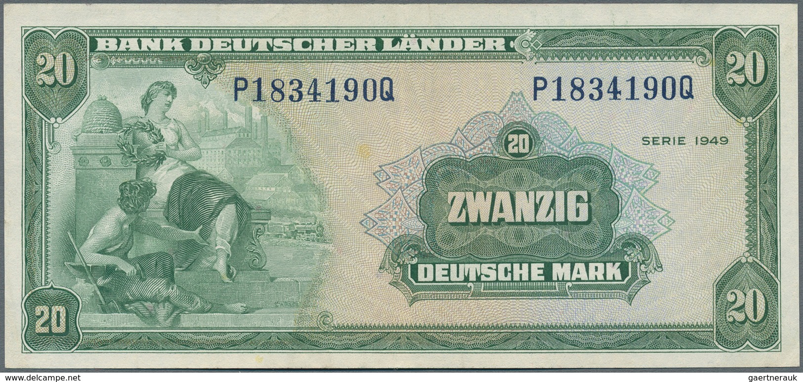 Deutschland - Bank Deutscher Länder + Bundesrepublik Deutschland: 50 DM 1948 Ro.242 Und 20 DM 1949 R - Altri & Non Classificati