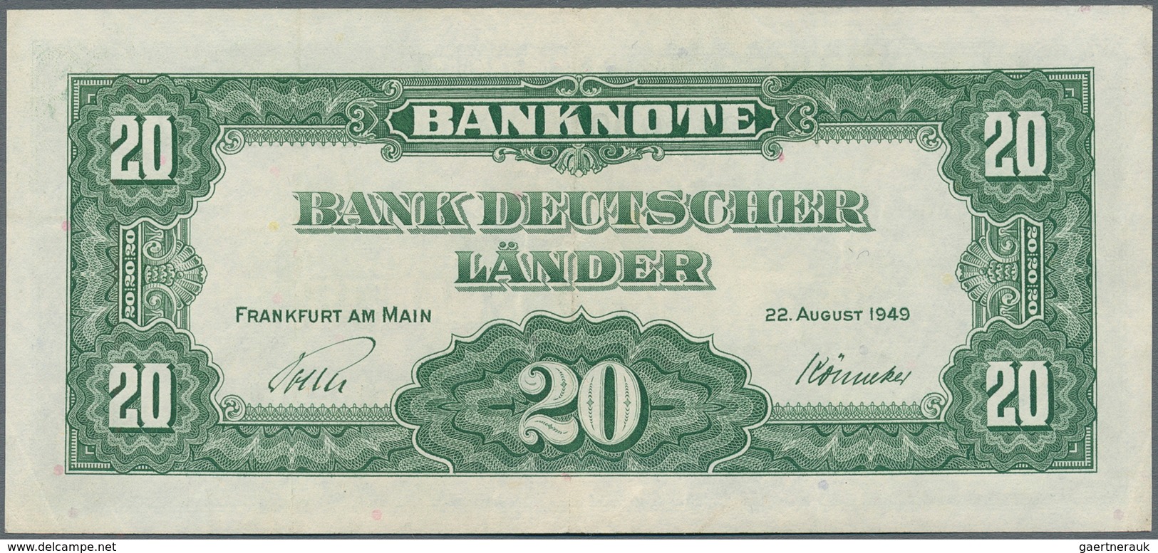 Deutschland - Bank Deutscher Länder + Bundesrepublik Deutschland: 50 DM 1948 Ro.242 Und 20 DM 1949 R - Other & Unclassified