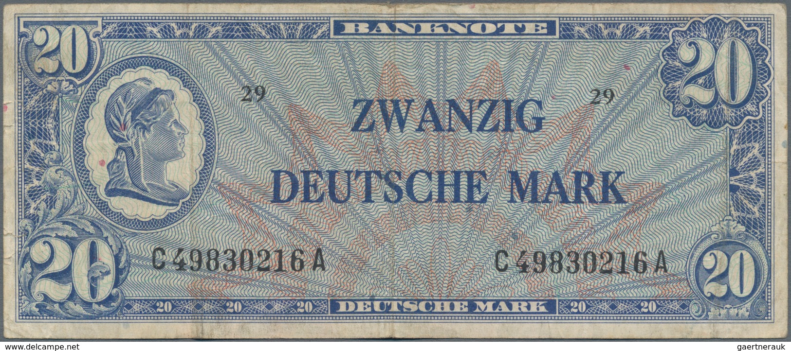 Deutschland - Bank Deutscher Länder + Bundesrepublik Deutschland: 20 DM 1948 "Liberty", Ro.246, Stär - Andere & Zonder Classificatie