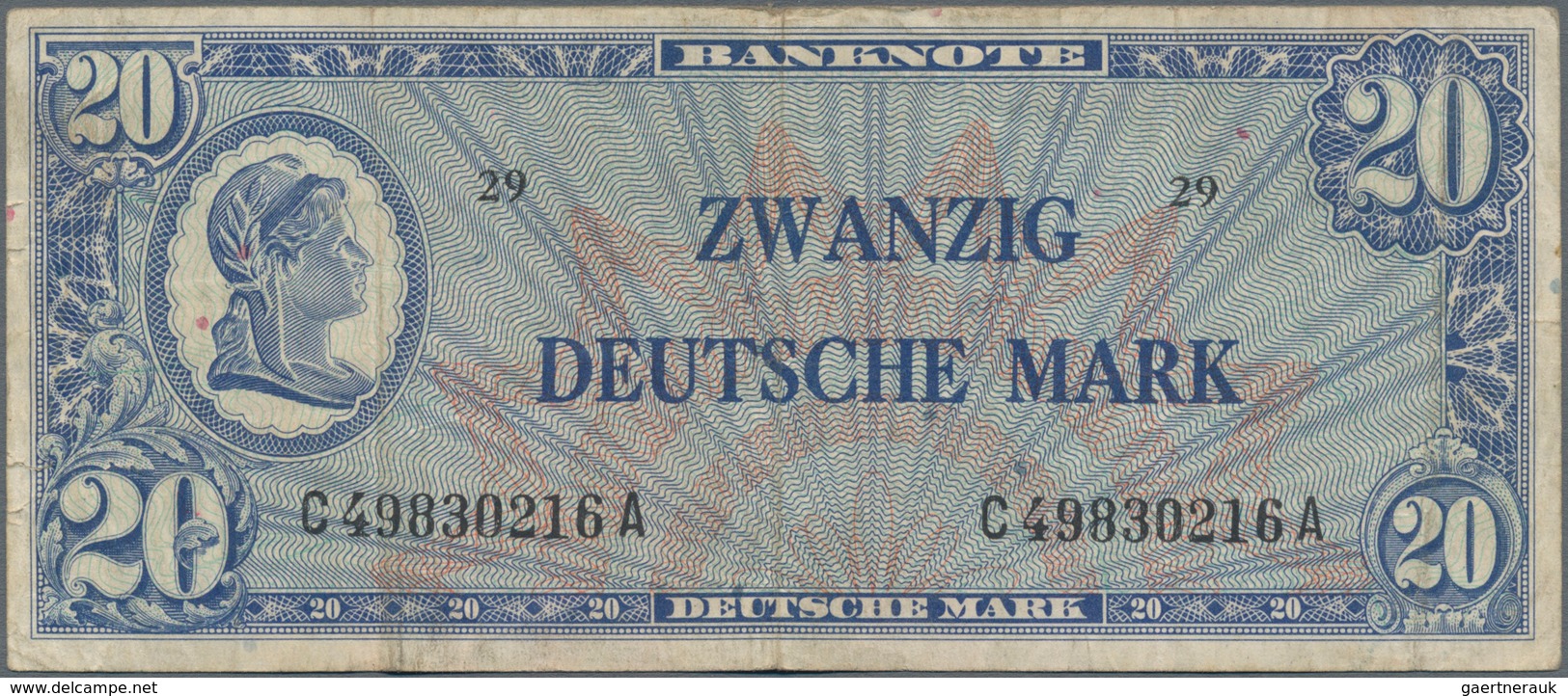 Deutschland - Bank Deutscher Länder + Bundesrepublik Deutschland: 20 DM 1948 "Liberty", Ro.246, Stär - Sonstige & Ohne Zuordnung