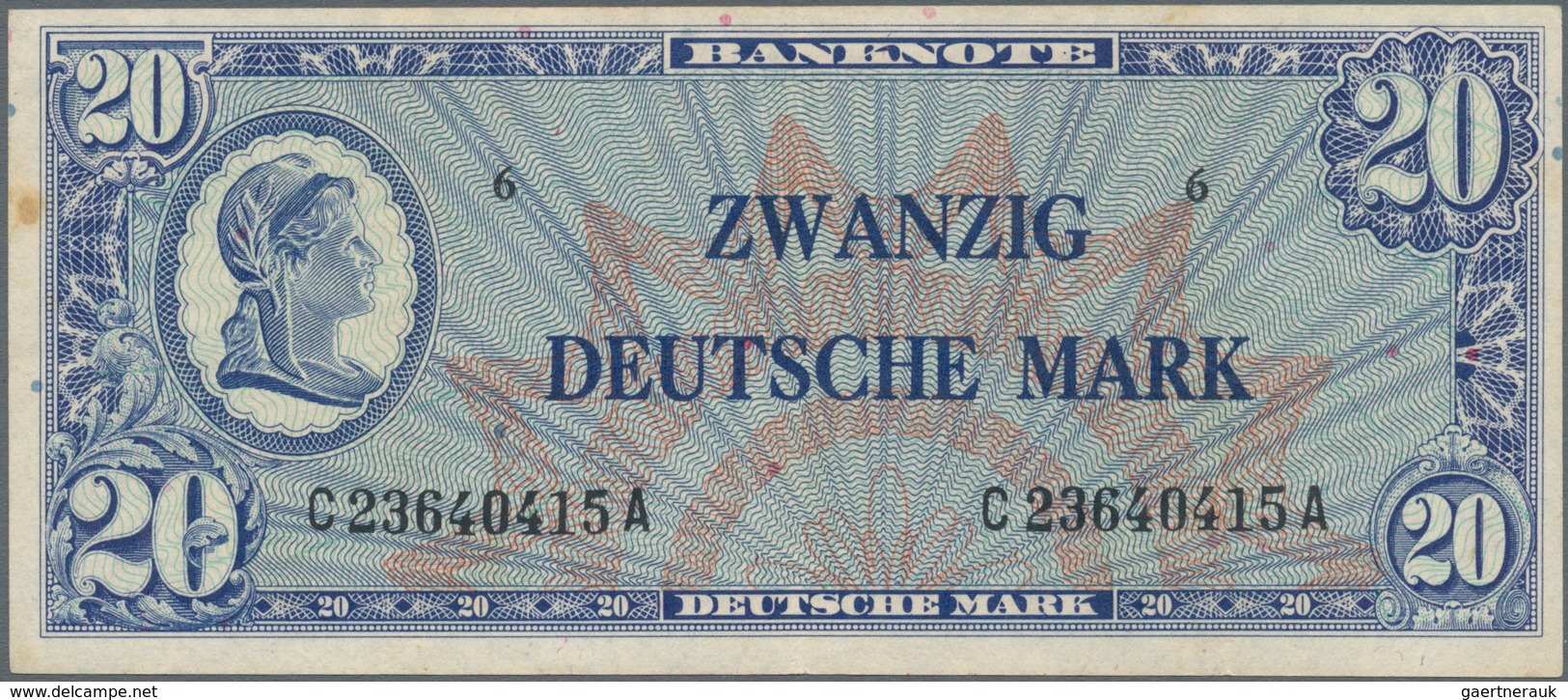 Deutschland - Bank Deutscher Länder + Bundesrepublik Deutschland: 20 DM 1948 "Liberty", Ro.246a, 3 S - Andere & Zonder Classificatie