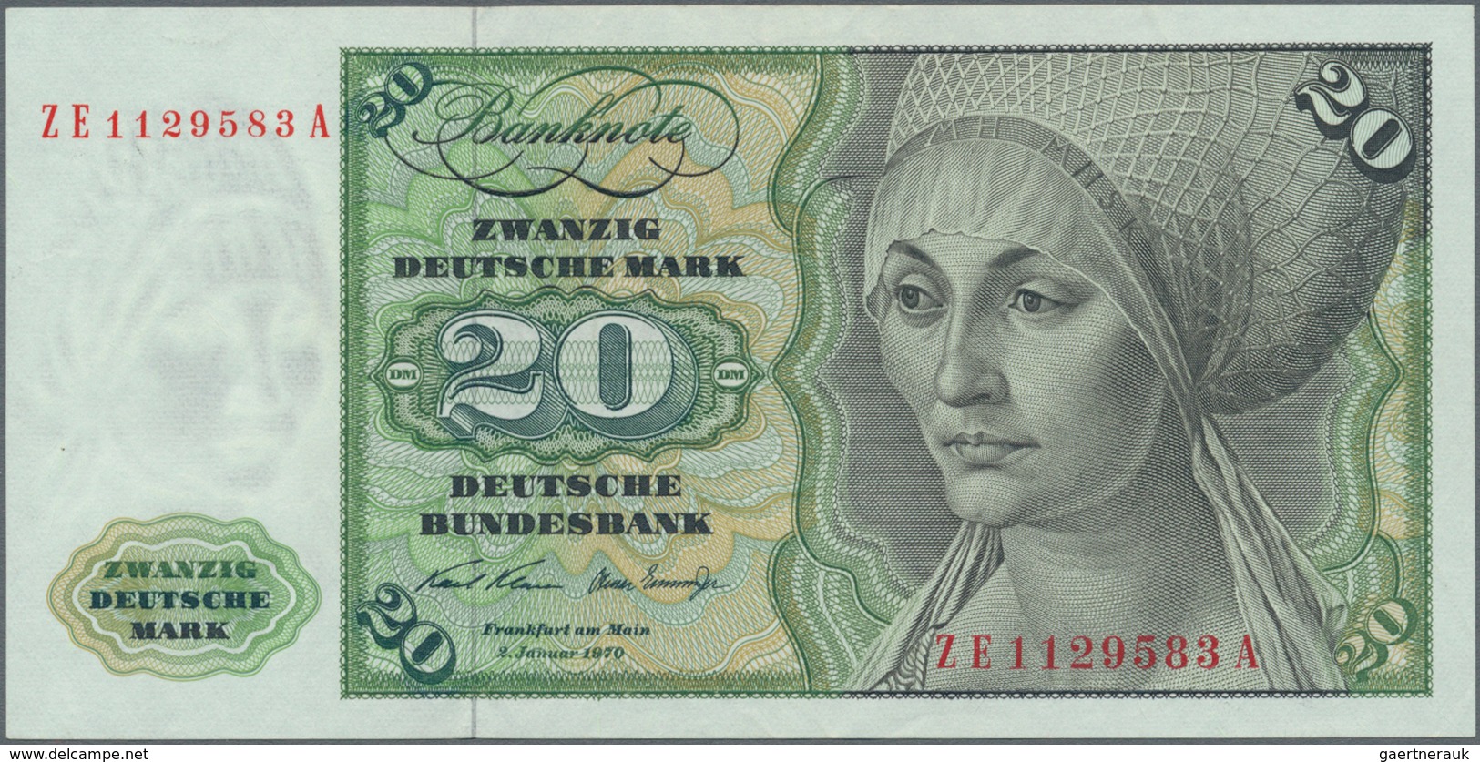 Deutschland - Bank Deutscher Länder + Bundesrepublik Deutschland: 20 DM 1970 Ersatznote Serie "ZE/A" - Other & Unclassified