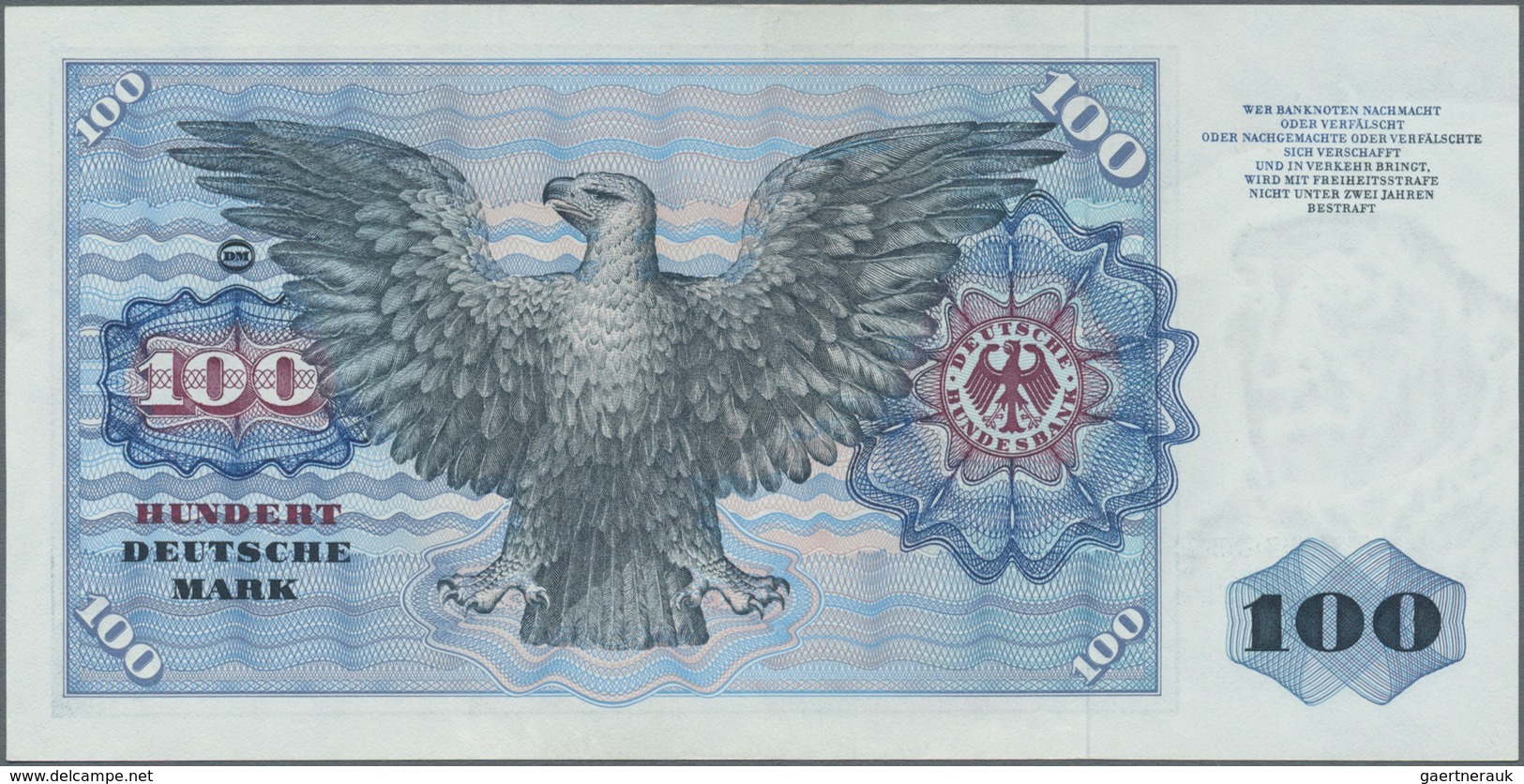 Deutschland - Bank Deutscher Länder + Bundesrepublik Deutschland: 100 DM 1970 Serie "Q/Z", Ro.273a, - Andere & Zonder Classificatie