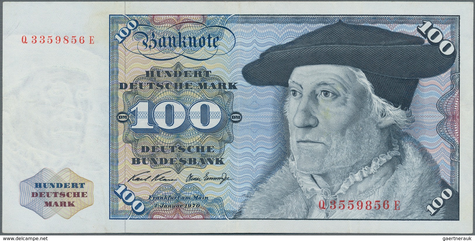 Deutschland - Bank Deutscher Länder + Bundesrepublik Deutschland: 100 DM 1970, Ro.273a Fehldruck Mit - Altri & Non Classificati