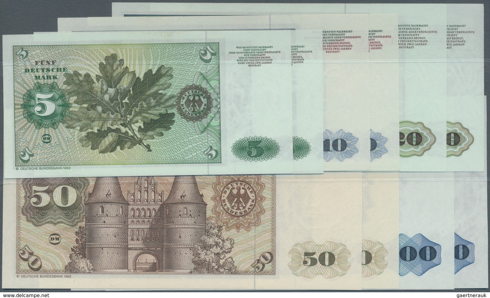 Deutschland - Bank Deutscher Länder + Bundesrepublik Deutschland: Lot Mit 10 Banknoten Serie 1980, J - Other & Unclassified