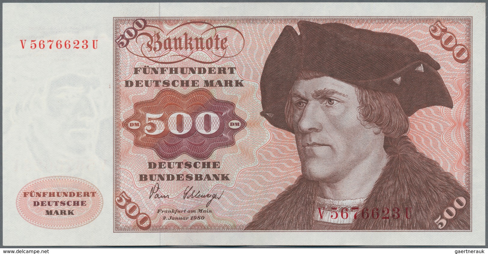 Deutschland - Bank Deutscher Länder + Bundesrepublik Deutschland: 500 DM 1980, Serie "V/U", Ro.290a - Altri & Non Classificati