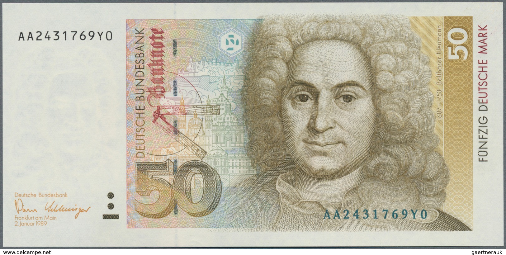 Deutschland - Bank Deutscher Länder + Bundesrepublik Deutschland: Lot Mit 6 Banknoten 10 DM 1989, 2x - Otros & Sin Clasificación