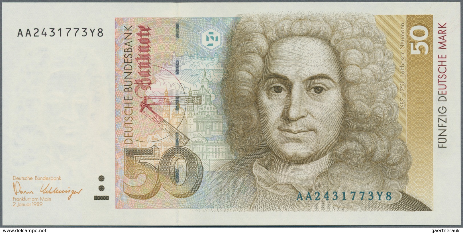 Deutschland - Bank Deutscher Länder + Bundesrepublik Deutschland: Lot mit 6 Banknoten 10 DM 1989, 2x