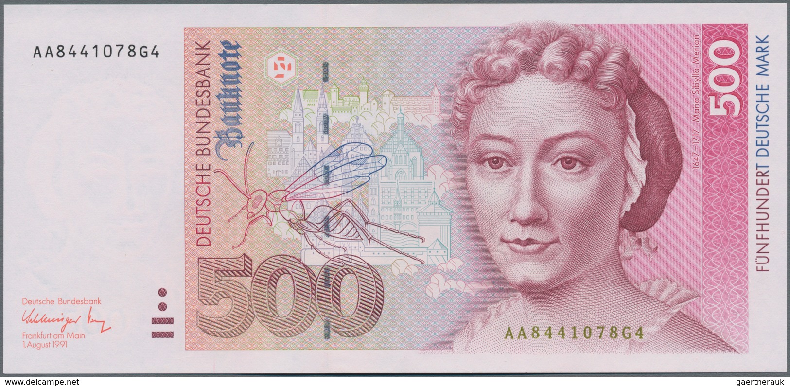 Deutschland - Bank Deutscher Länder + Bundesrepublik Deutschland: 500 DM 1991, Ro.301a (P.43a) In Ka - Andere & Zonder Classificatie