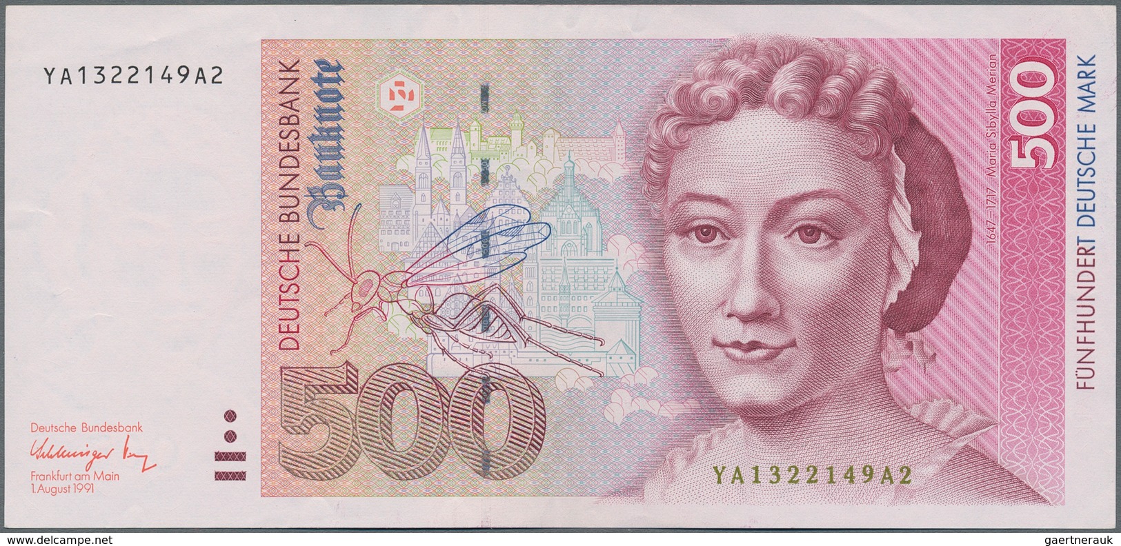 Deutschland - Bank Deutscher Länder + Bundesrepublik Deutschland: 500 DM 1991 Ersatznote YA/A, Ro.30 - Otros & Sin Clasificación