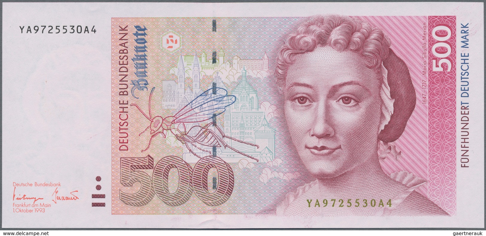 Deutschland - Bank Deutscher Länder + Bundesrepublik Deutschland: 500 DM 1993 Ersatznote Serie "YA/A - Altri & Non Classificati