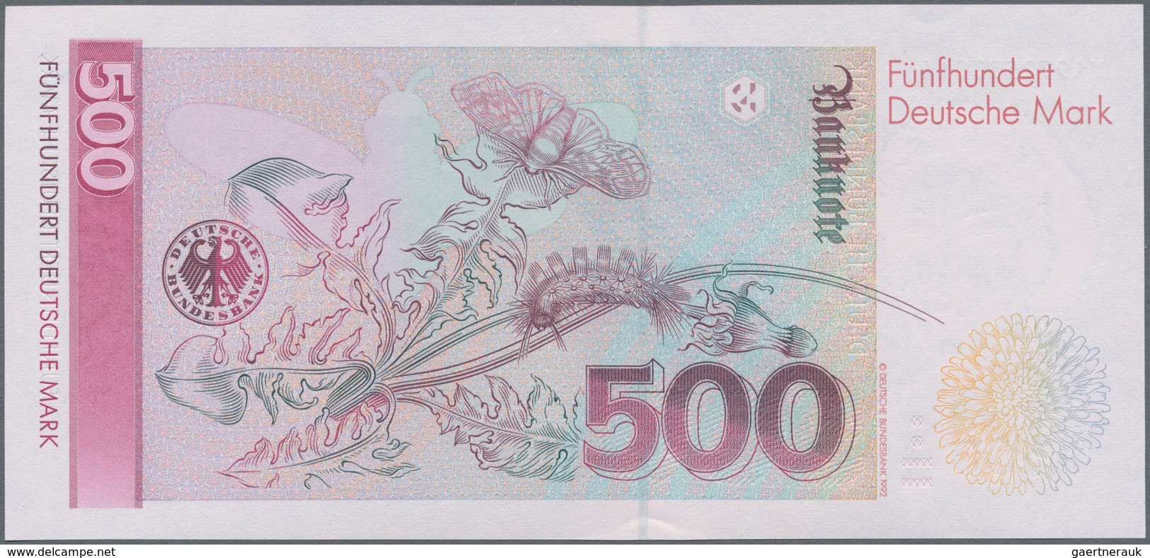 Deutschland - Bank Deutscher Länder + Bundesrepublik Deutschland: 500 DM 1993 Ersatznote Serie "YA/A - Altri & Non Classificati