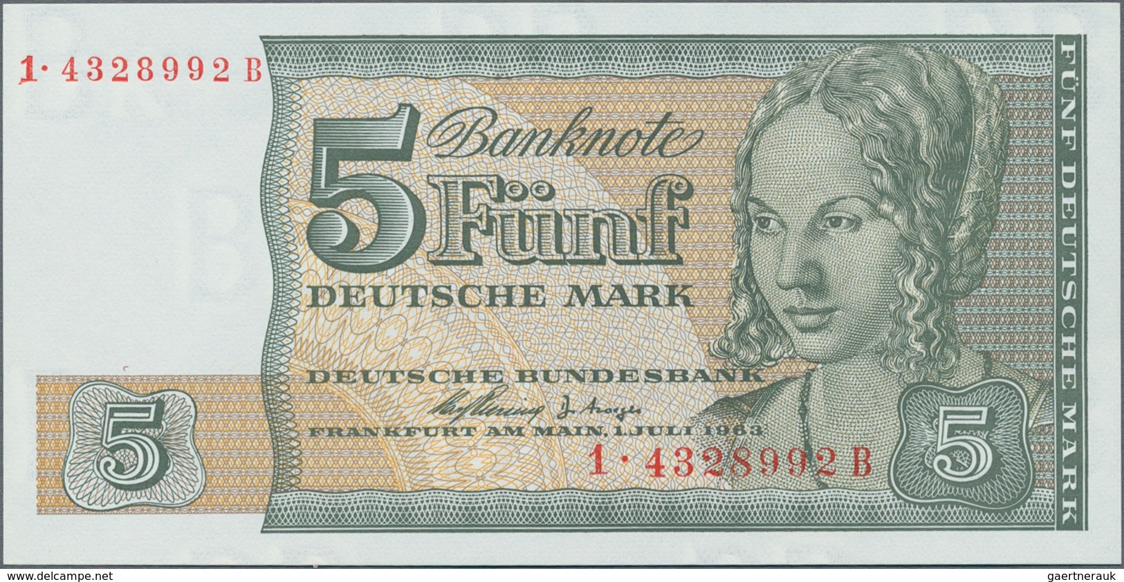 Deutschland - Bank Deutscher Länder + Bundesrepublik Deutschland: 5 DM 1963 Ersatzserie BBk II Für W - Sonstige & Ohne Zuordnung