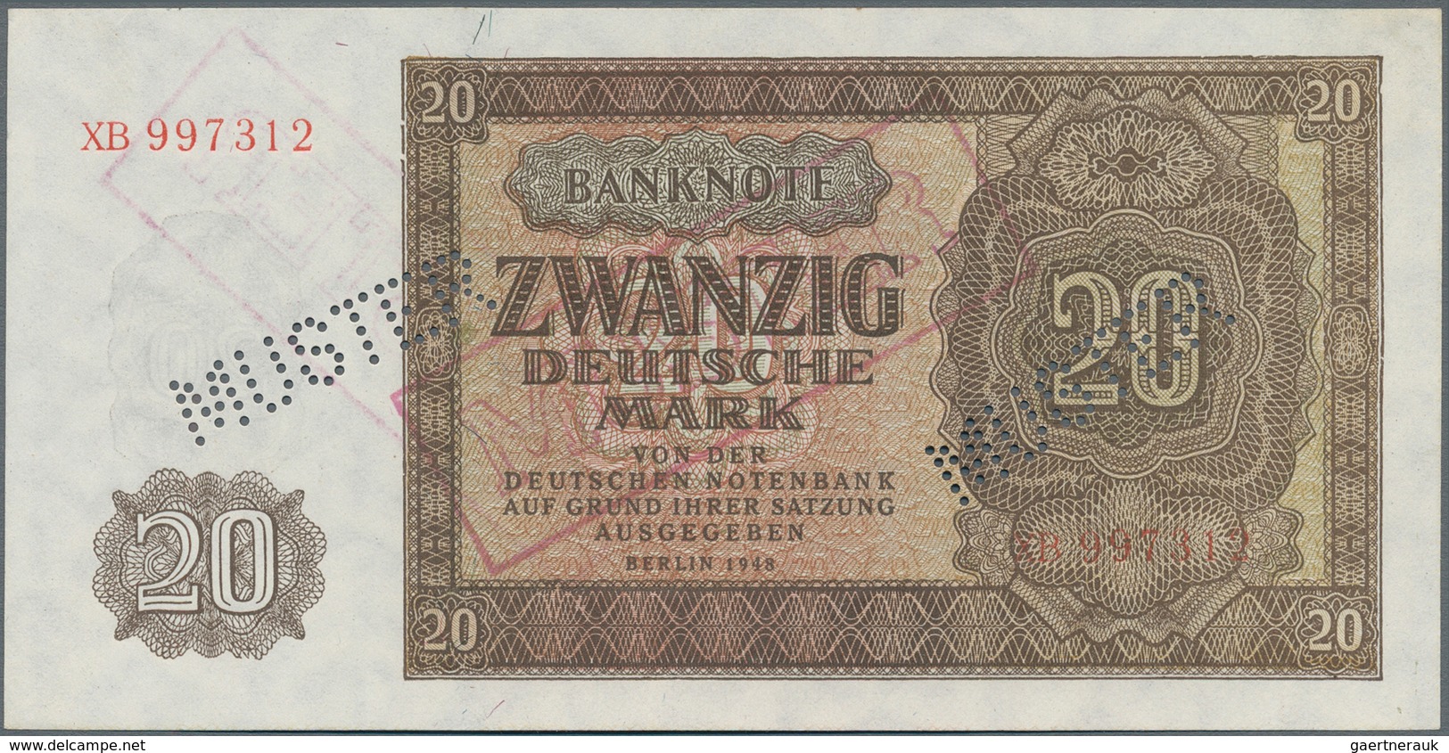 Deutschland - DDR: Mustersatz Der Deutschen Notenbank 1948 Von 50 Pfennig Bis 1000 Mark 1948, Alle A - Sonstige & Ohne Zuordnung