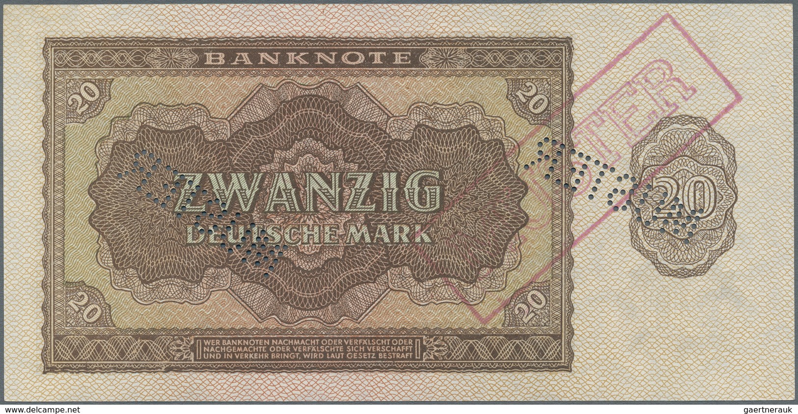 Deutschland - DDR: Mustersatz Der Deutschen Notenbank 1948 Von 50 Pfennig Bis 1000 Mark 1948, Alle A - Sonstige & Ohne Zuordnung