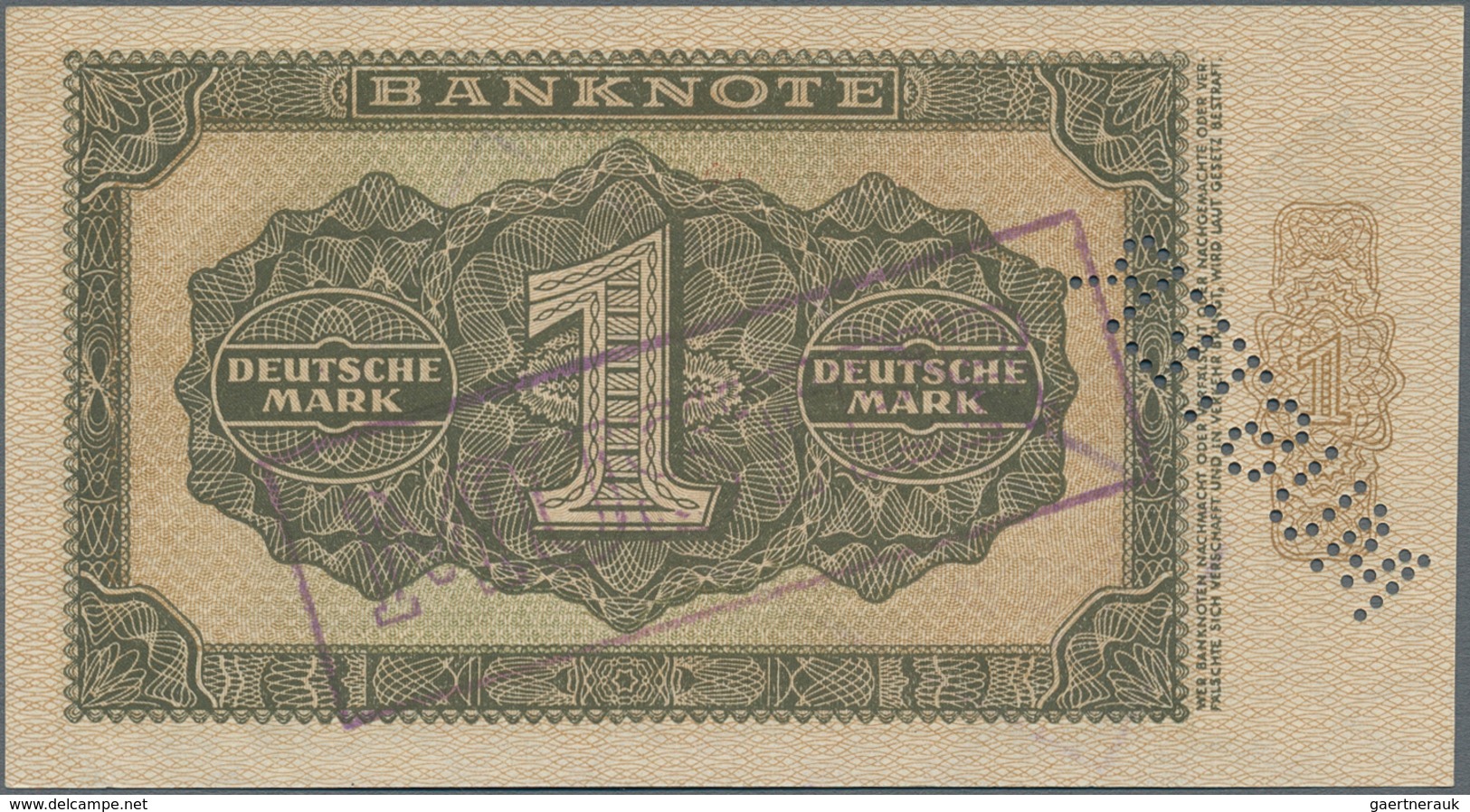 Deutschland - DDR: Mustersatz der Deutschen Notenbank 1948 von 50 Pfennig bis 1000 Mark 1948, alle a