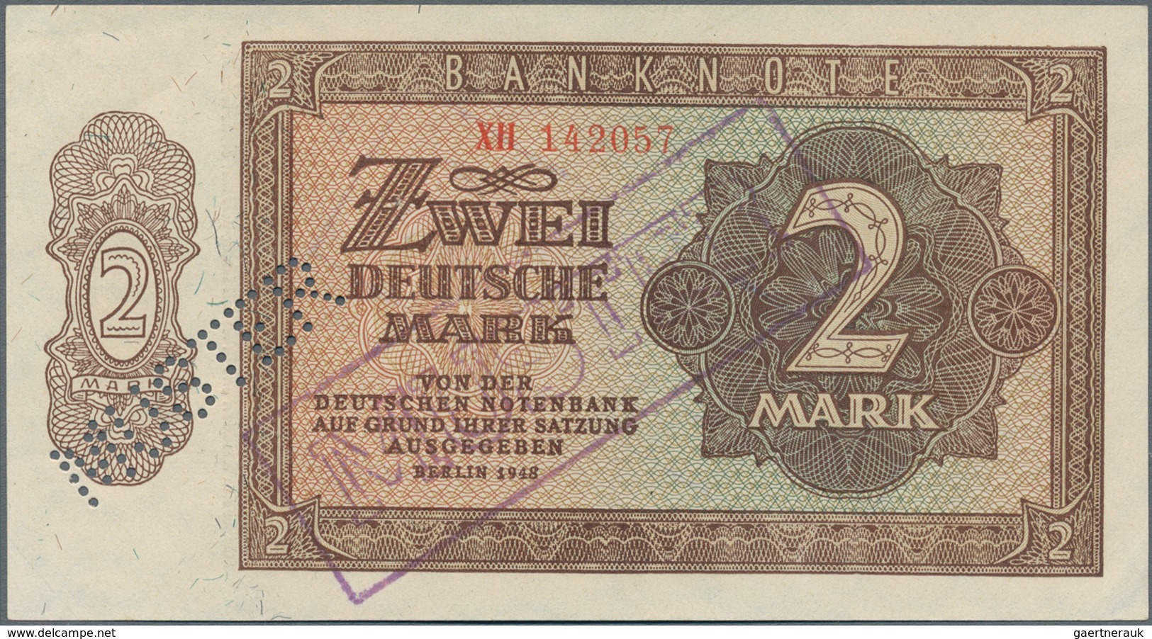 Deutschland - DDR: Mustersatz der Deutschen Notenbank 1948 von 50 Pfennig bis 1000 Mark 1948, alle a