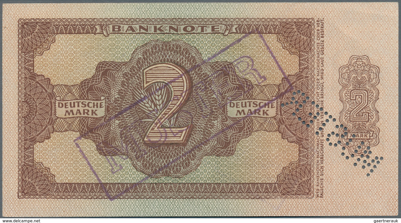 Deutschland - DDR: Mustersatz der Deutschen Notenbank 1948 von 50 Pfennig bis 1000 Mark 1948, alle a