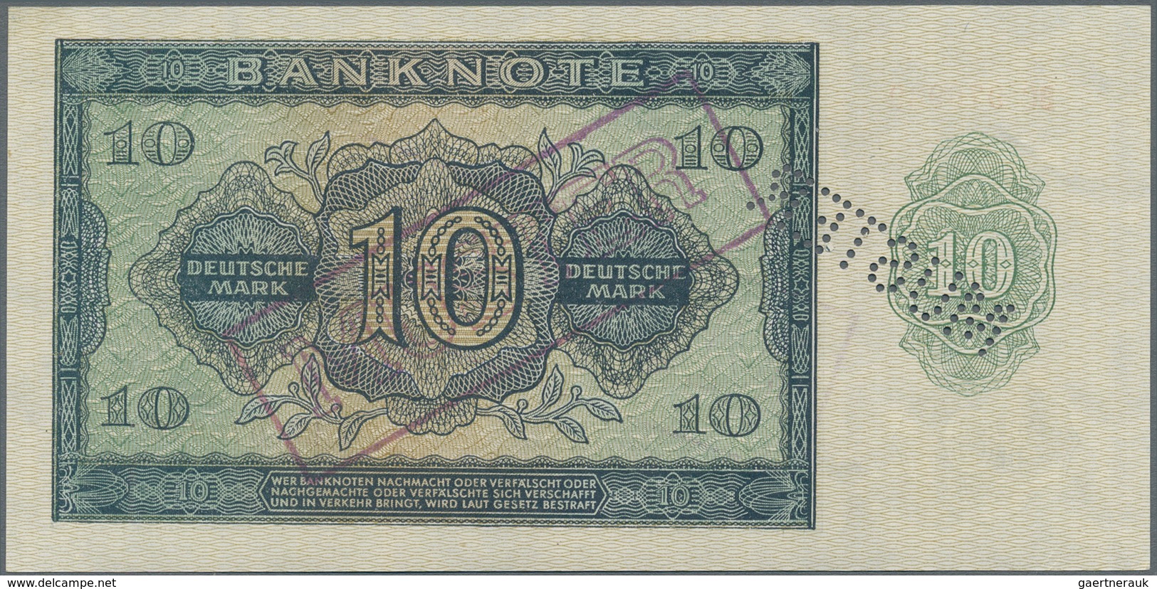 Deutschland - DDR: Mustersatz der Deutschen Notenbank 1948 von 50 Pfennig bis 1000 Mark 1948, alle a