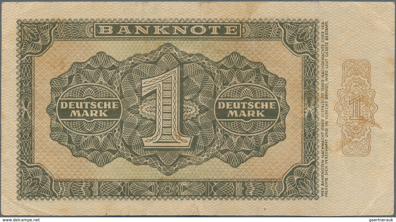 Deutschland - DDR: 1 Mark 1948 Ersatznote Serie "XU" Und 6-stelliger KN, Ro.340c Und 5 Mark 1948 UdS - Otros & Sin Clasificación