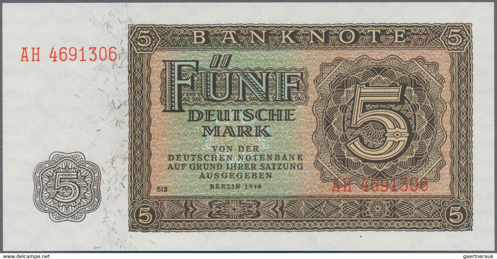 Deutschland - DDR: Deutsche Notenbank 1948 Mit 5, 10, 20, 50, 100 Und 1000 Mark, Ro.342-347 In Kasse - Other & Unclassified