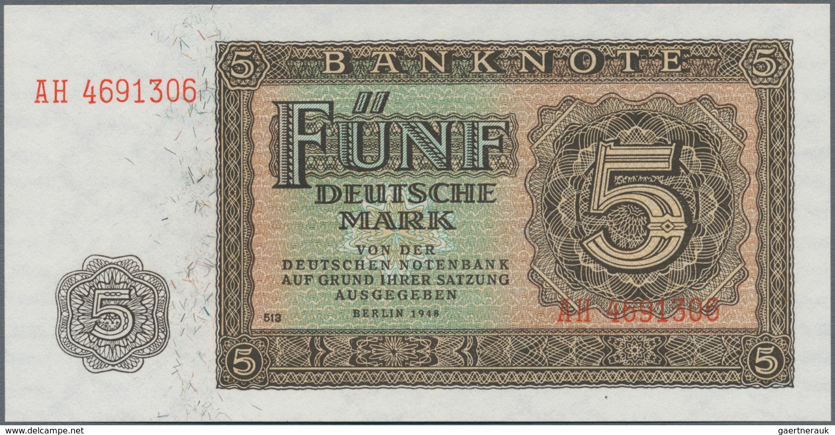 Deutschland - DDR: Deutsche Notenbank 1948 Mit 5, 10, 20, 50, 100 Und 1000 Mark, Ro.342-347 In Kasse - Sonstige & Ohne Zuordnung