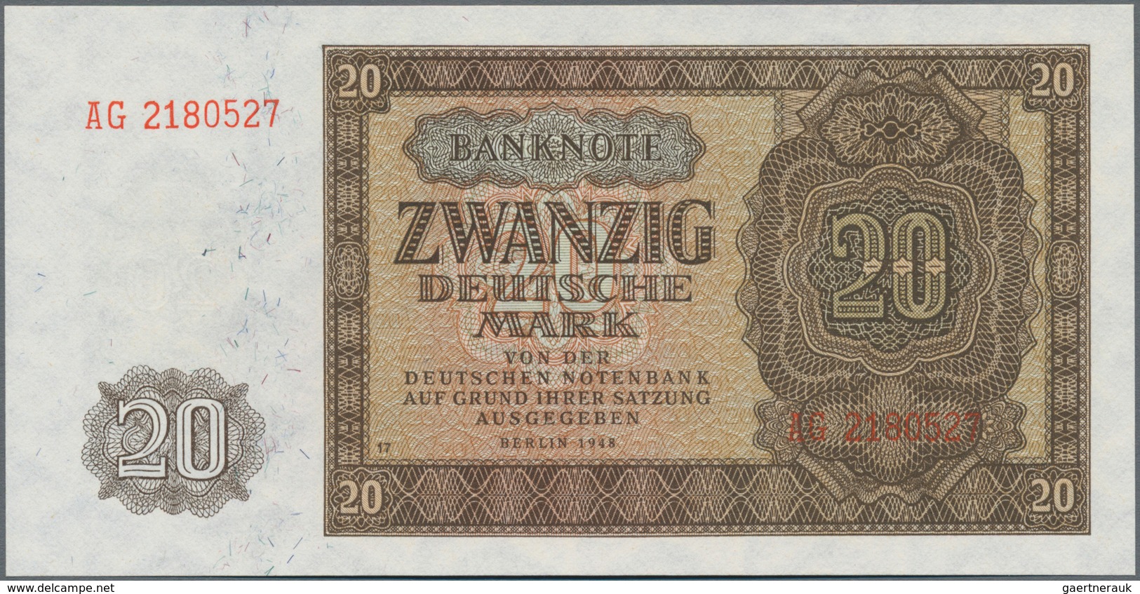 Deutschland - DDR: Deutsche Notenbank 1948 mit 5, 10, 20, 50, 100 und 1000 Mark, Ro.342-347 in kasse