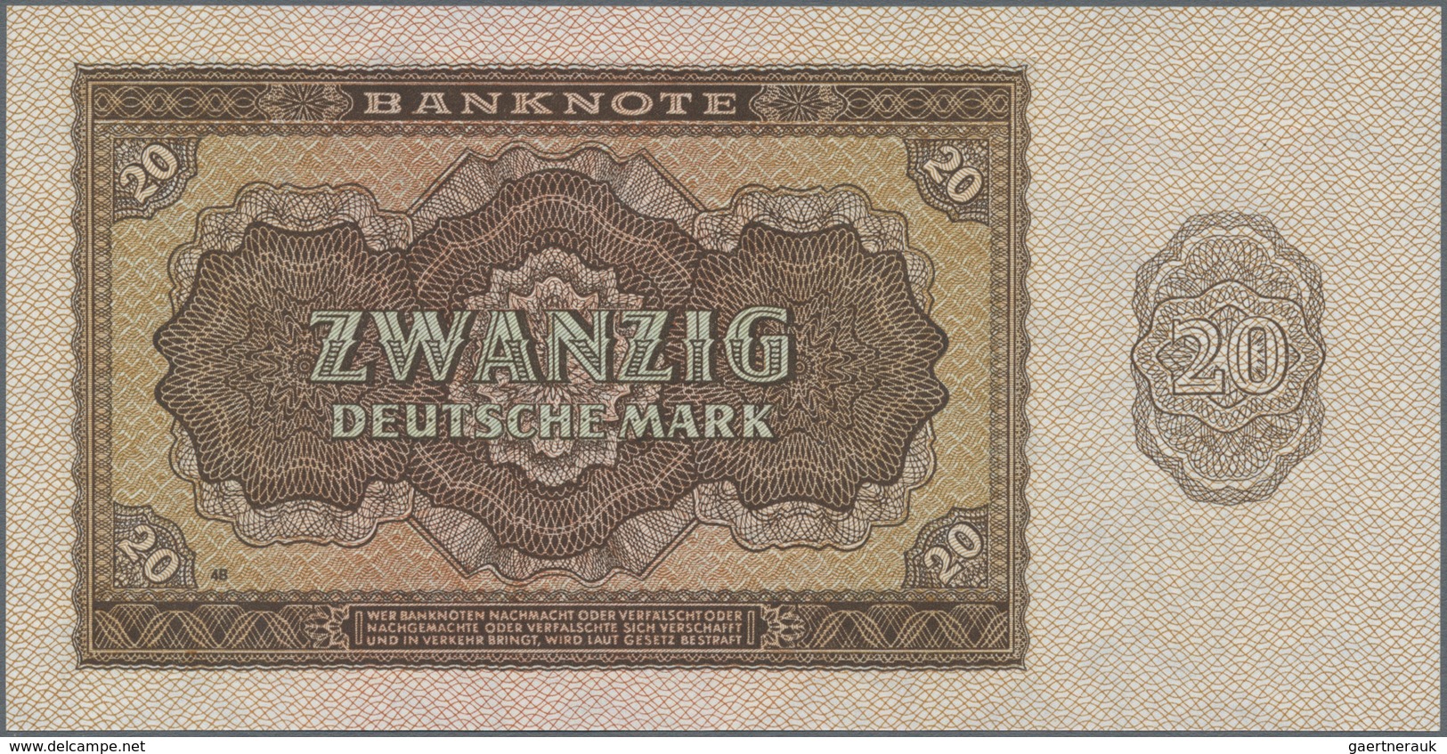 Deutschland - DDR: Deutsche Notenbank 1948 mit 5, 10, 20, 50, 100 und 1000 Mark, Ro.342-347 in kasse